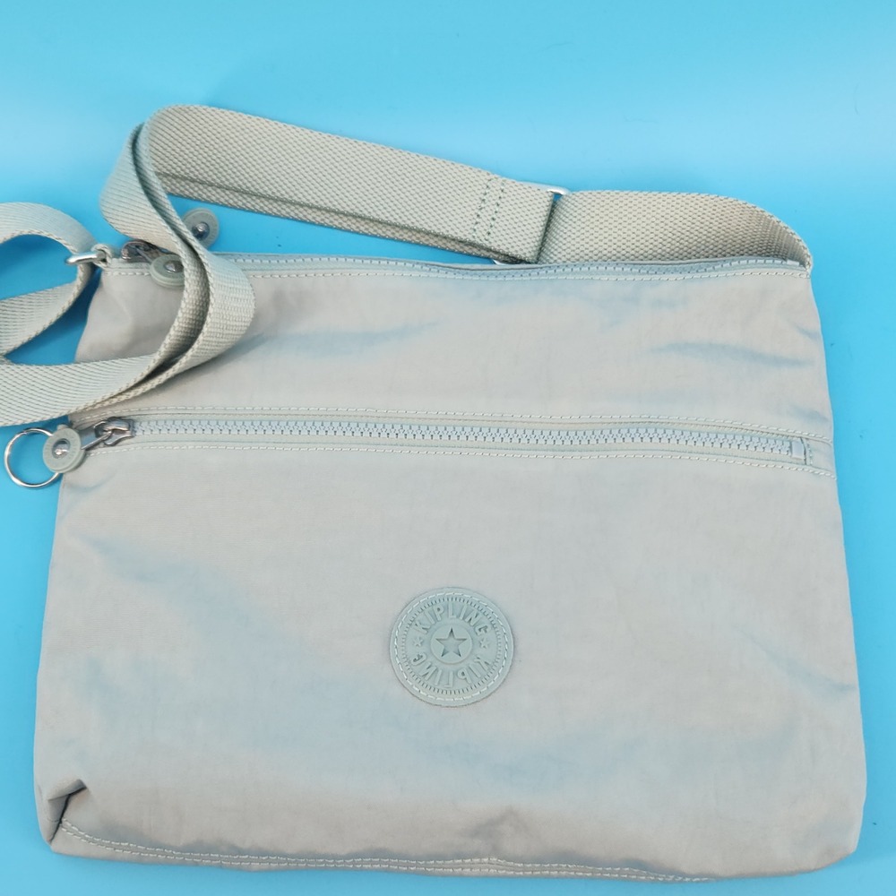 Kipling Alvar Live Light Crossbody Bag Pale Mint Green Double Zip 12x10